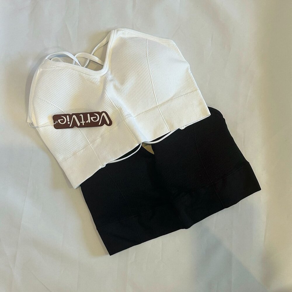 VertVie Sports Bras - NWT - black and white - size L